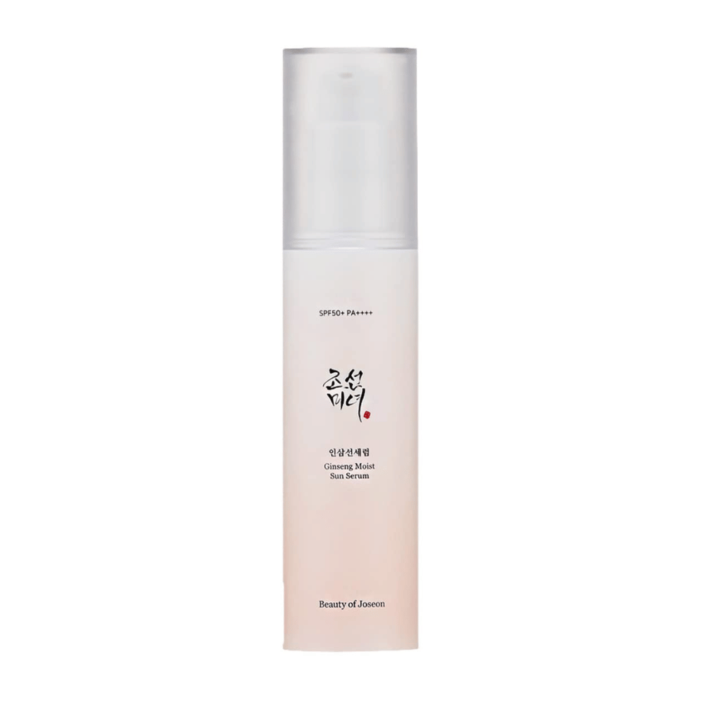 Koreanska hudvårdsfördelar möter SPF 50+ PA++++ i Beauty of Joseon Ginseng Moist Sun Serum.